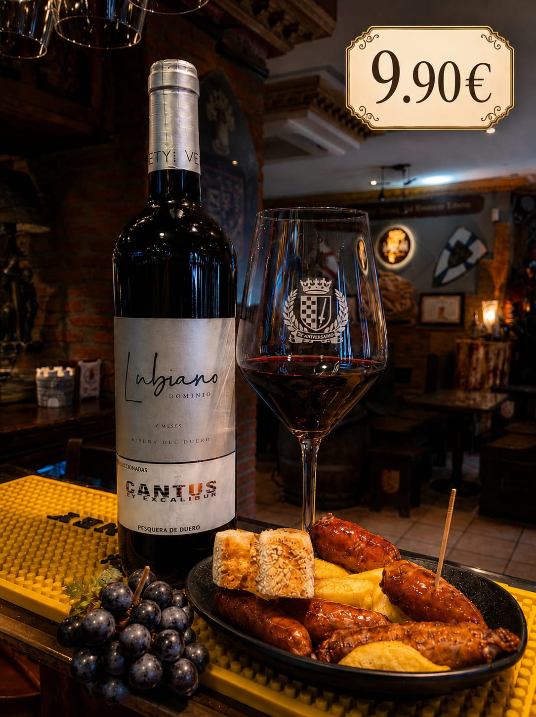 Bodega Lubiano, sala de barricas en Pesquera de Duero